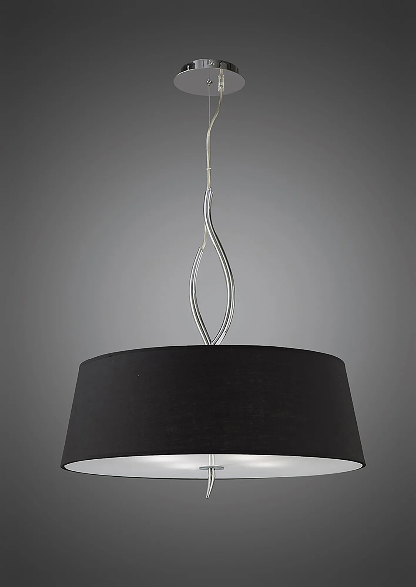 Ninette Polished Chrome-Black Ceiling Lights Mantra Single Pendant